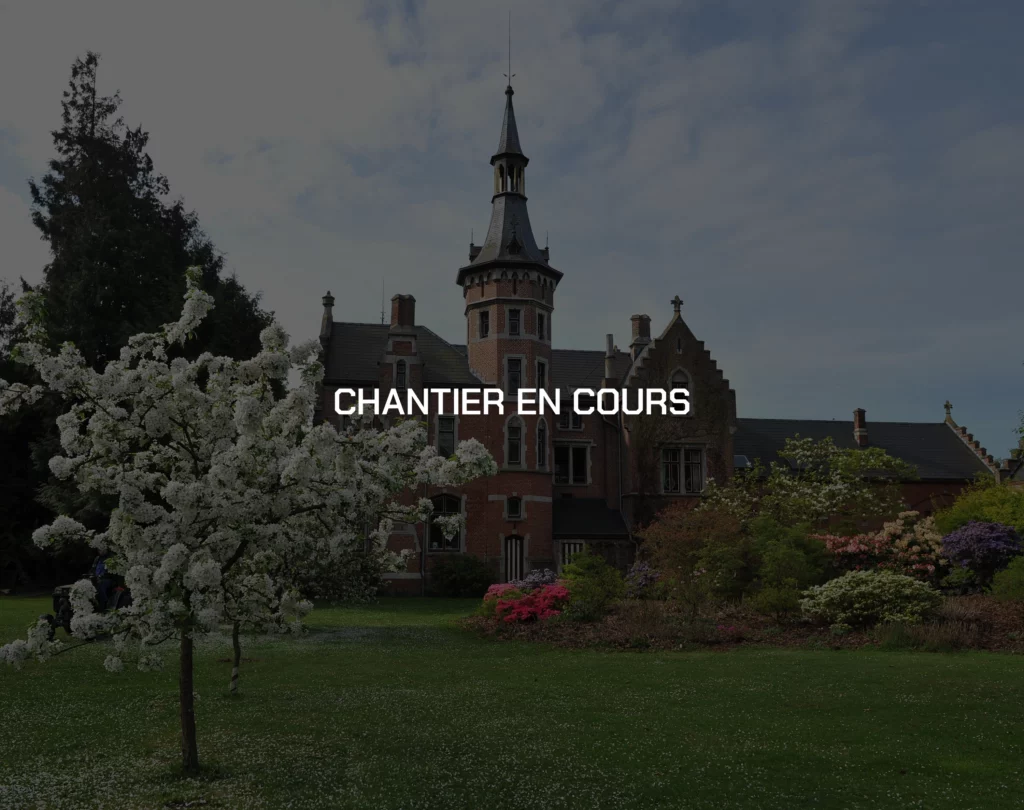 Façade du Château de Beervelde, chantier de mise en conformité électrique
